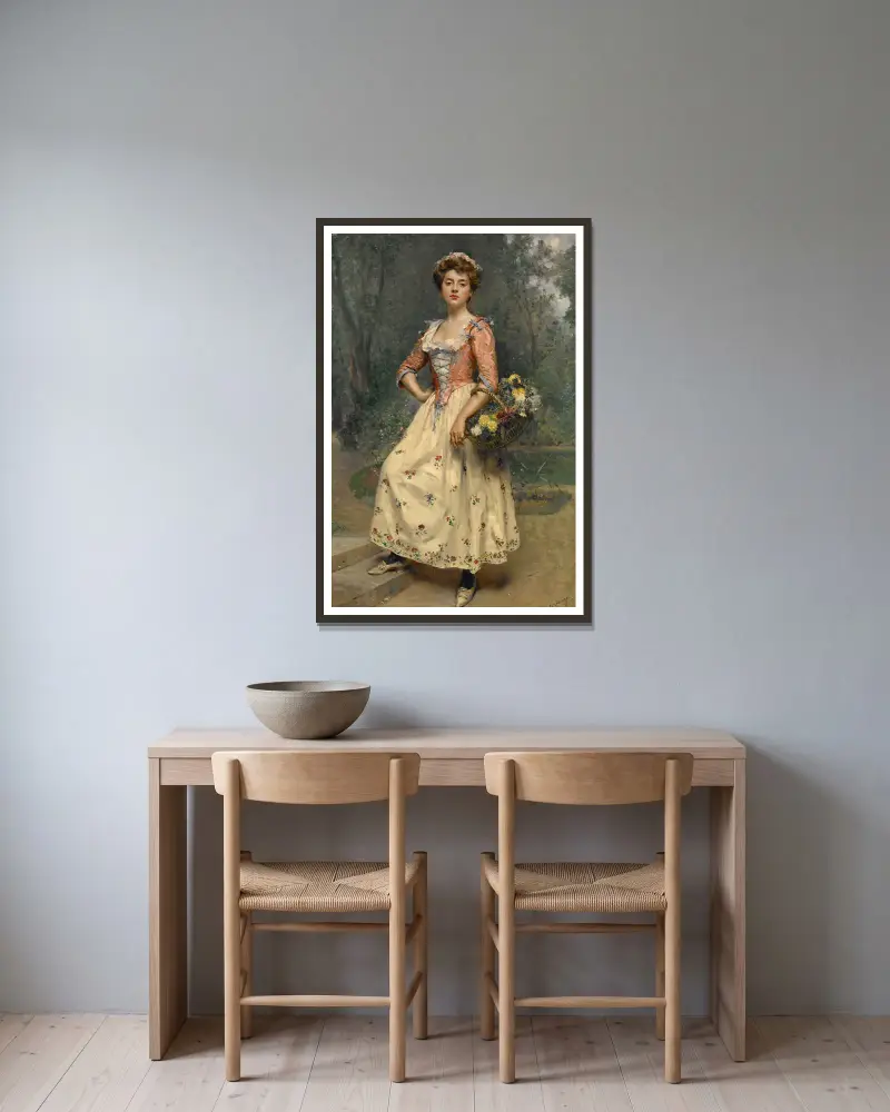 Spring Beauty, Raimundo de Madrazo y Garreta v rámu na stěně