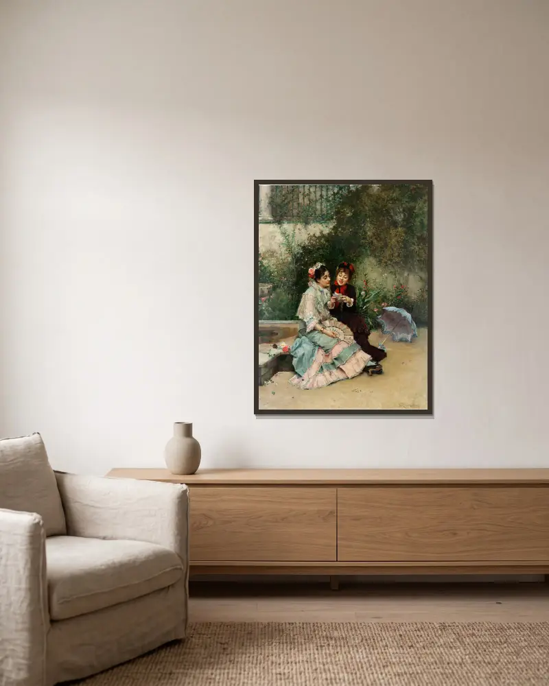 Čtení dopisu, Raimundo de Madrazo y Garreta v rámu na stěně