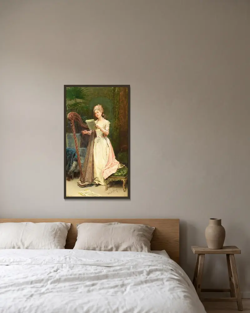 Die Probe von Raimundo de Madrazo y Garreta gerahmt an einer Wand