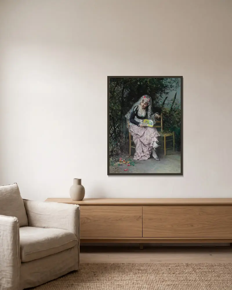 Schůzka, Raimundo de Madrazo y Garreta v rámu na stěně