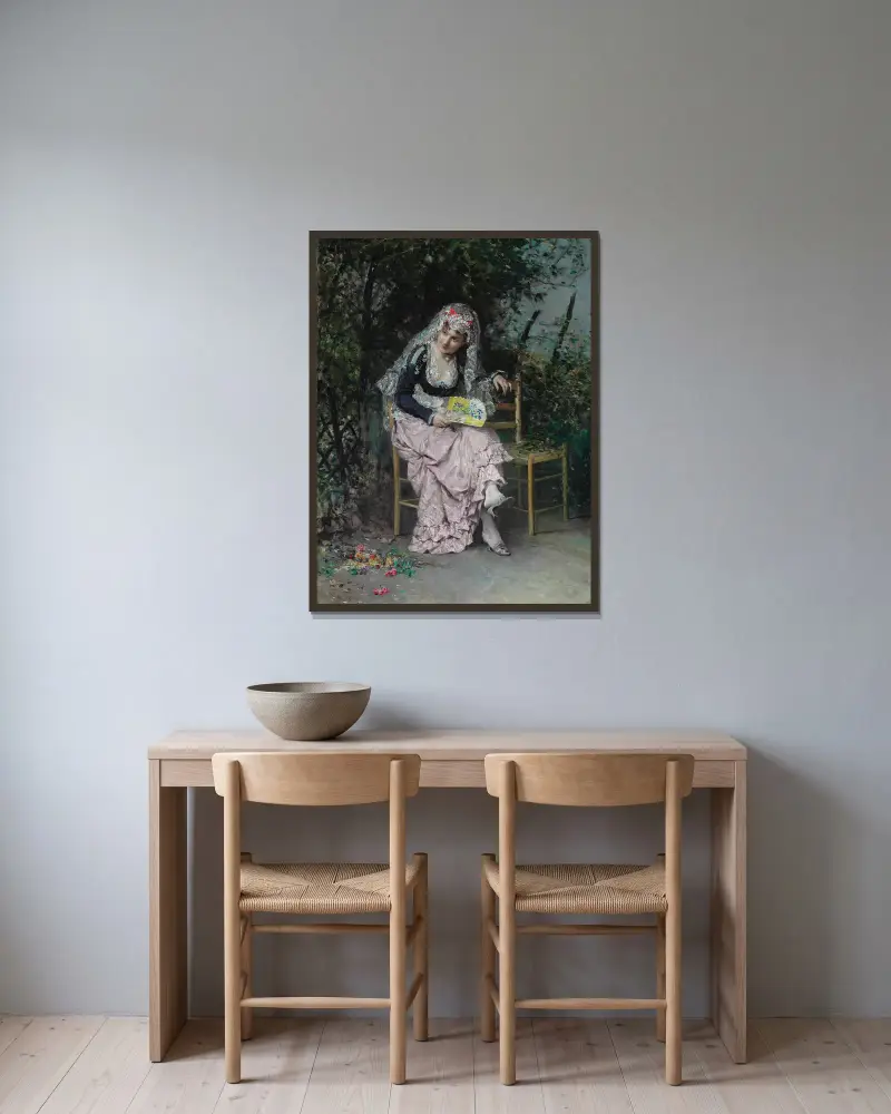 Schůzka, Raimundo de Madrazo y Garreta v rámu na stěně