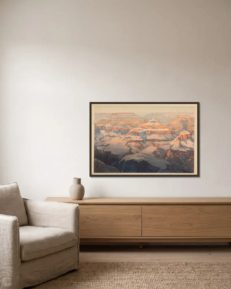 Grand Canyon von Yoshida Hiroshi gerahmt an einer Wand
