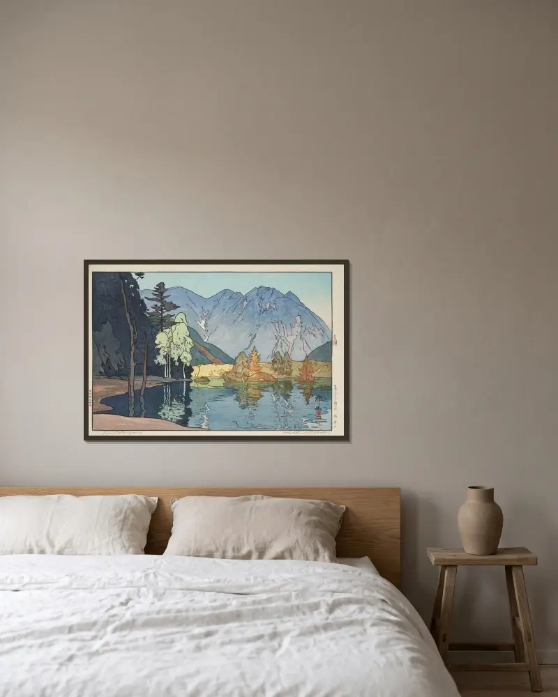 Hodakayama von Yoshida Hiroshi gerahmt an einer Wand