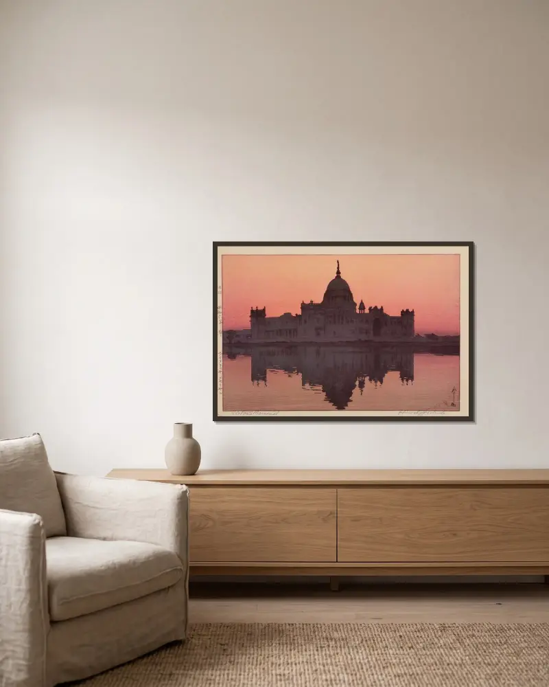 Victoria Memorial (Viktoria Memorial) von Yoshida Hiroshi gerahmt an einer Wand