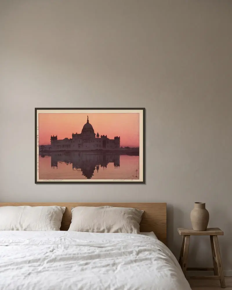 Victoria Memorial (Viktoria Memorial) von Yoshida Hiroshi gerahmt an einer Wand