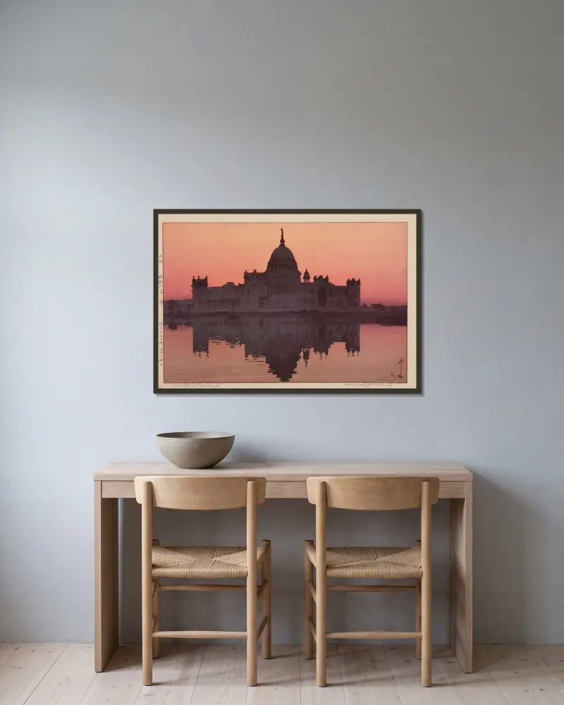 Victoria Memorial (Viktoria Memorial) von Yoshida Hiroshi gerahmt an einer Wand