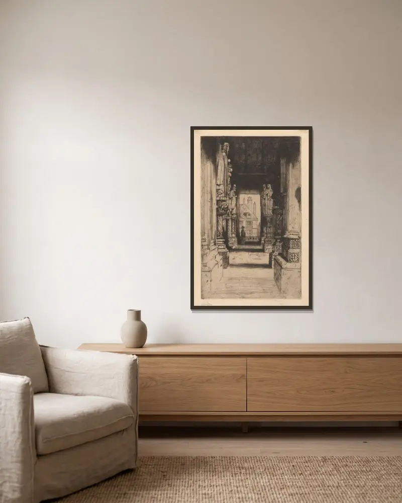 Chartres von David Young Cameron gerahmt an einer Wand