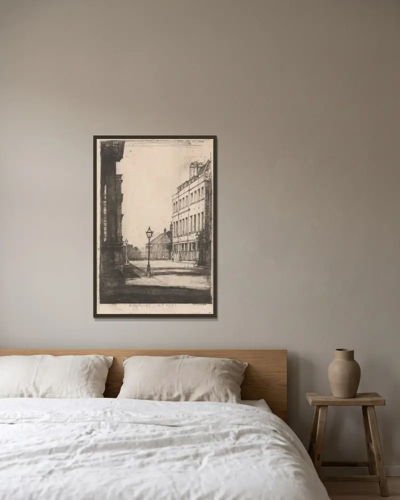 Downing Street von David Young Cameron gerahmt an einer Wand