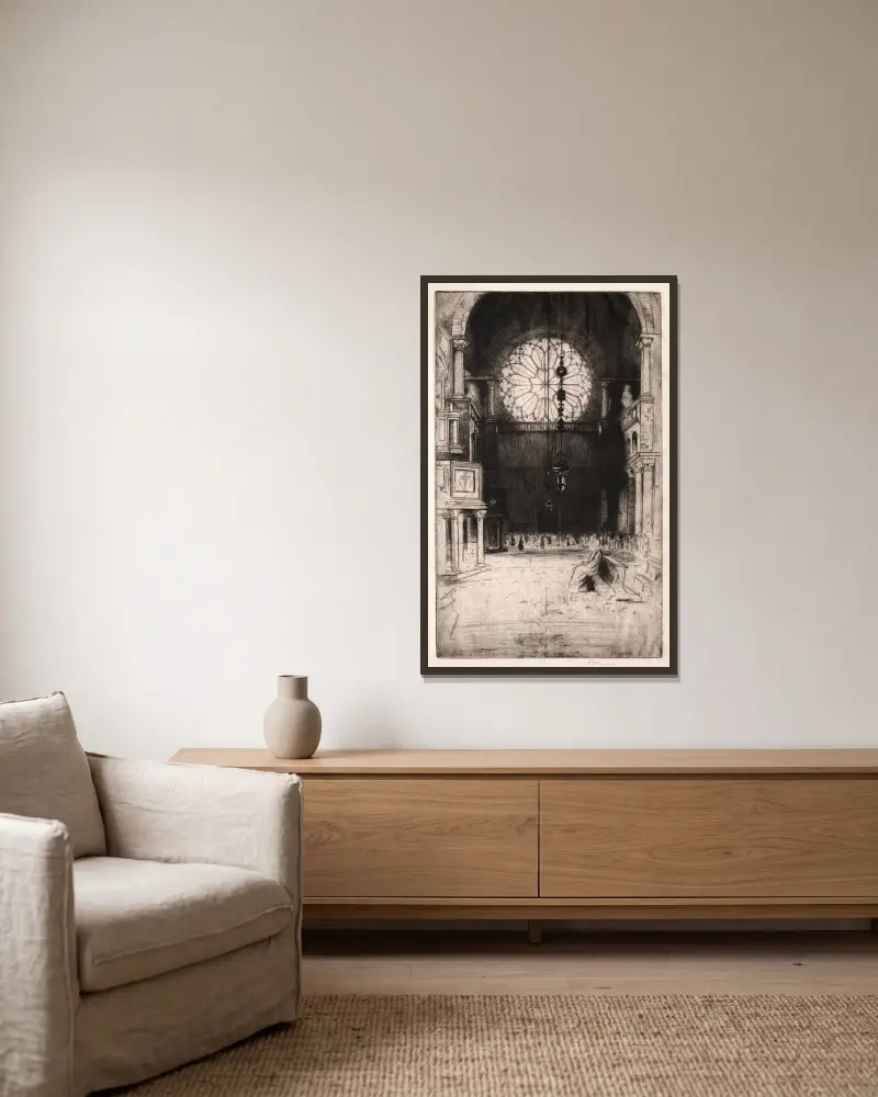 St. Mark's Nr. 2 (Venedig) — Innenraum von David Young Cameron gerahmt an einer Wand