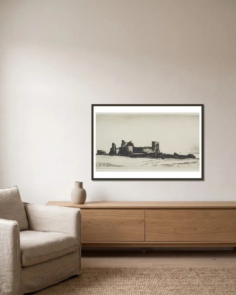 Tantallon Castle, David Young Cameron v rámu na stěně