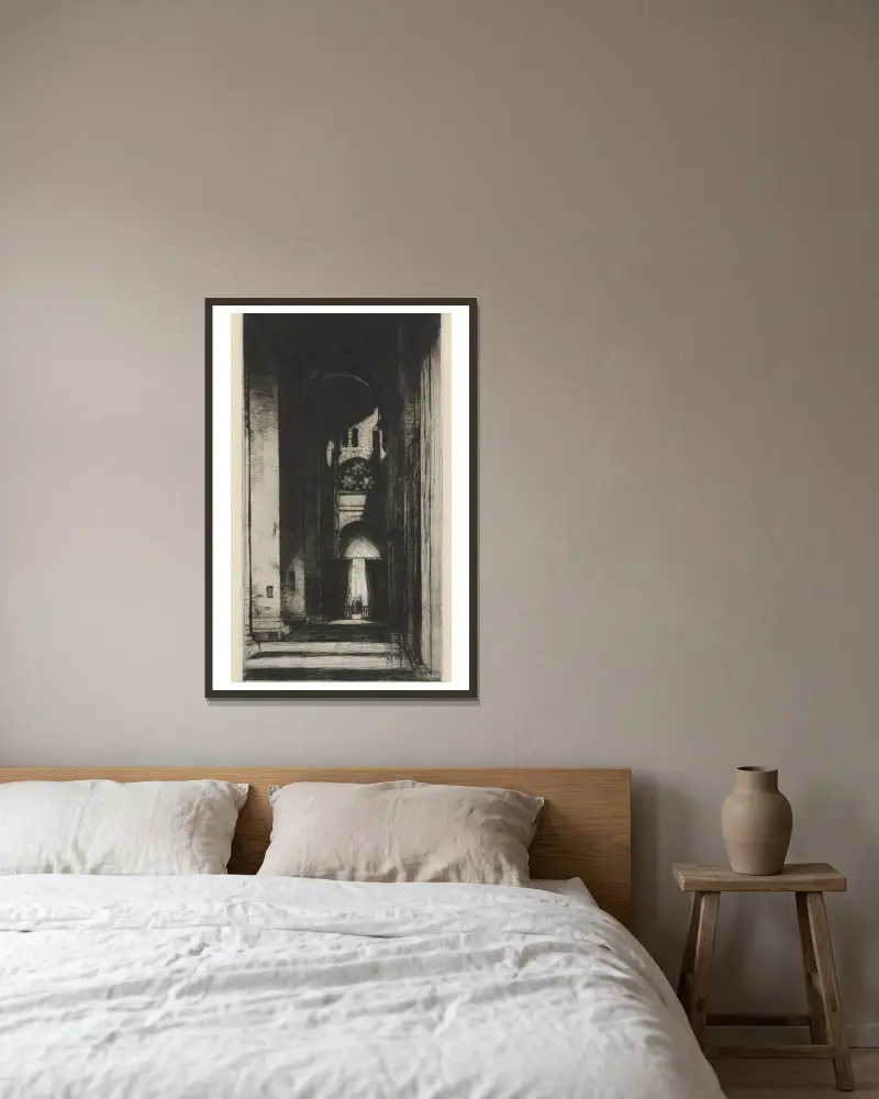 Tewksbury Abbey von David Young Cameron gerahmt an einer Wand