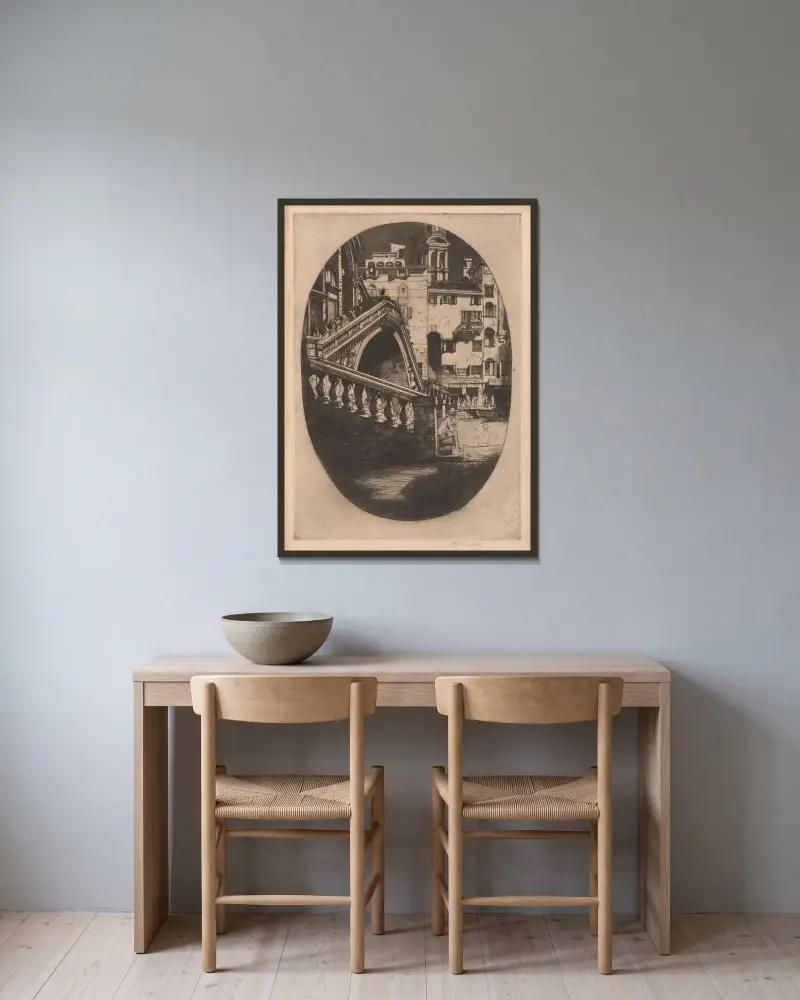Die Rialtobrücke von David Young Cameron gerahmt an einer Wand