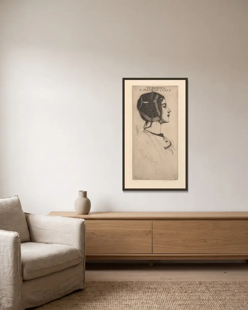 Veronica von David Young Cameron gerahmt an einer Wand