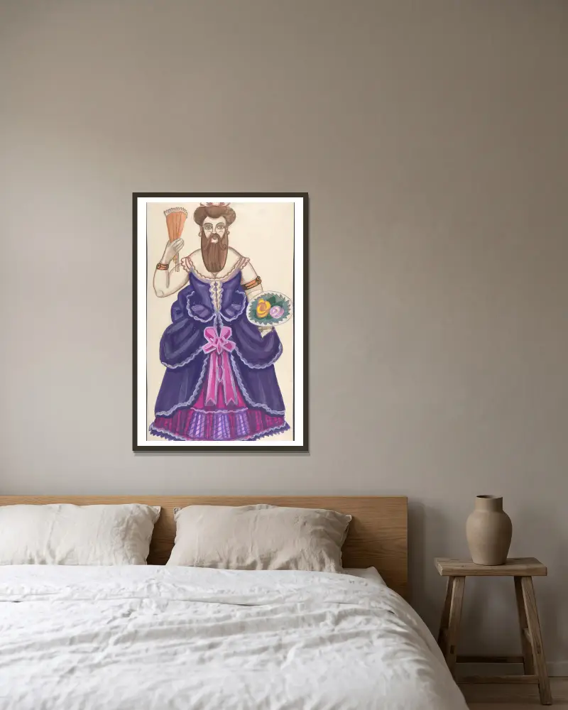 Bearded lady av Sergey Yurievich Sudeikin inramad på en vägg