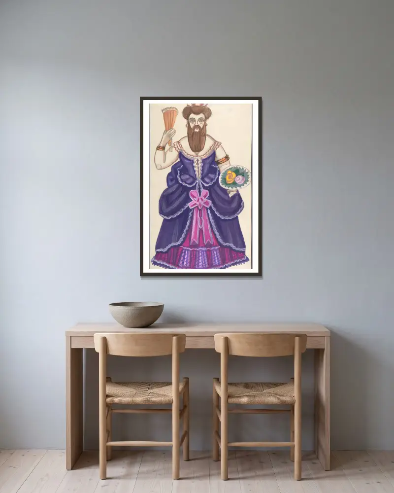 Bearded lady av Sergey Yurievich Sudeikin inramad på en vägg