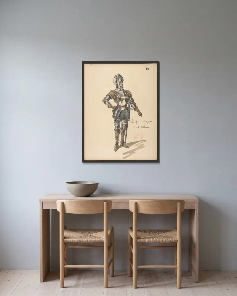 La Hire, Kriegshauptmann von Sergey Yurievich Sudeikin gerahmt an einer Wand