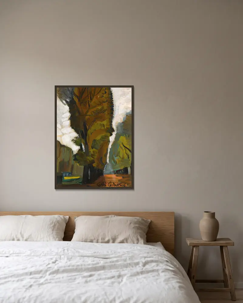 Landschaft – Nr. 2 von Sergey Yurievich Sudeikin gerahmt an einer Wand