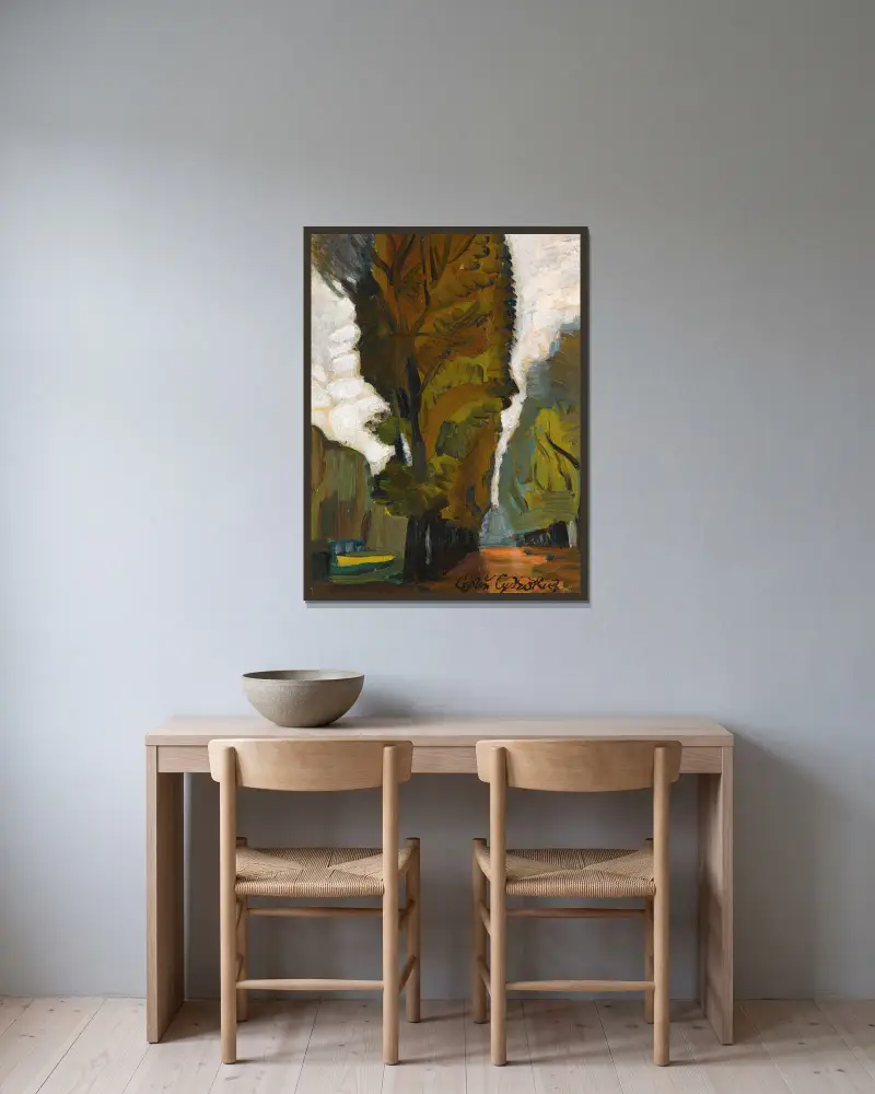 Landschaft – Nr. 2 von Sergey Yurievich Sudeikin gerahmt an einer Wand