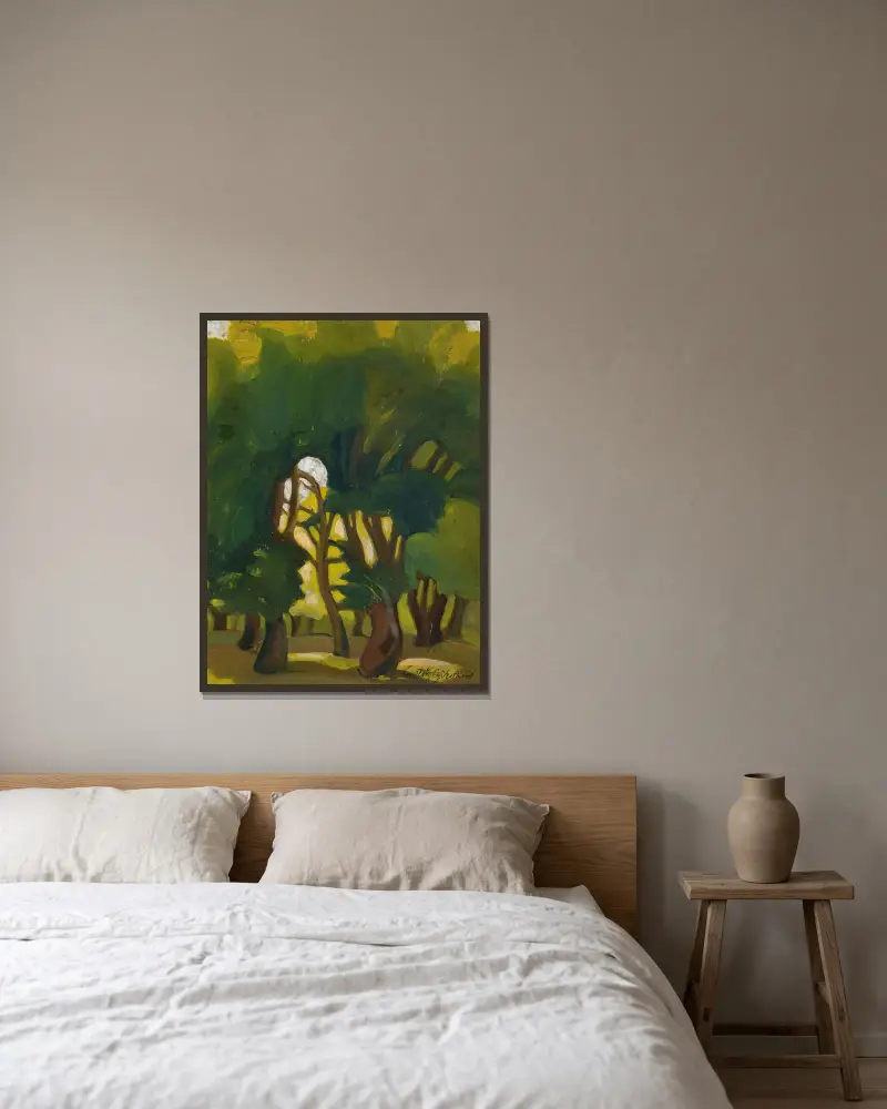 Landschaft – Nr. 1 von Sergey Yurievich Sudeikin gerahmt an einer Wand
