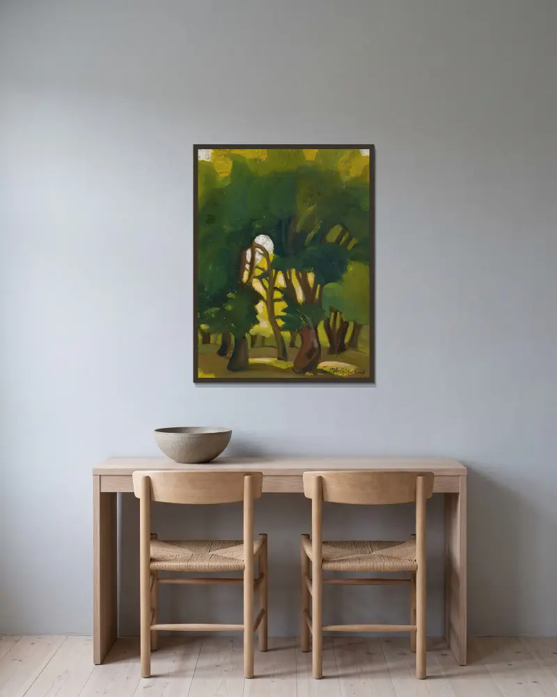 Landschaft – Nr. 1 von Sergey Yurievich Sudeikin gerahmt an einer Wand