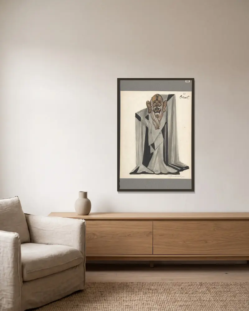 Theatrical ghost costume for ‘Le Rossignol’ av Sergey Yurievich Sudeikin inramad på en vägg