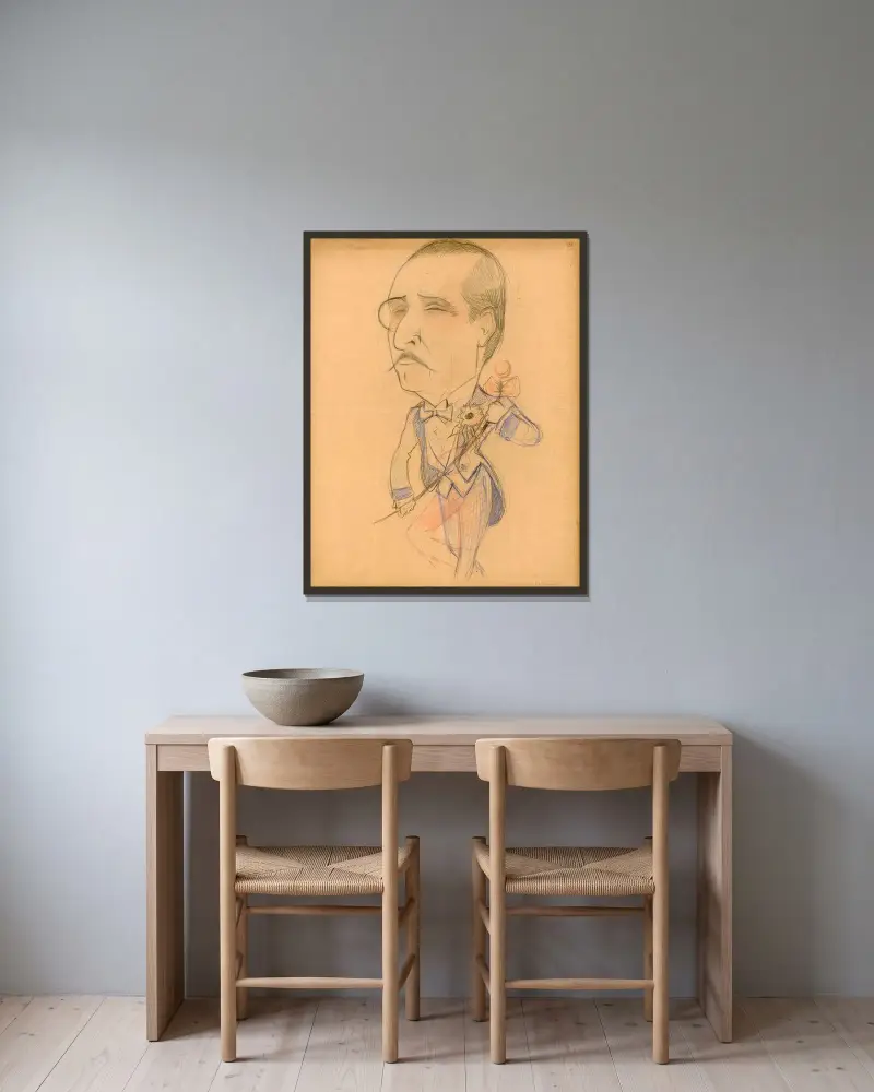 André de Fouquières av Yves Marevéry inramad på en vägg
