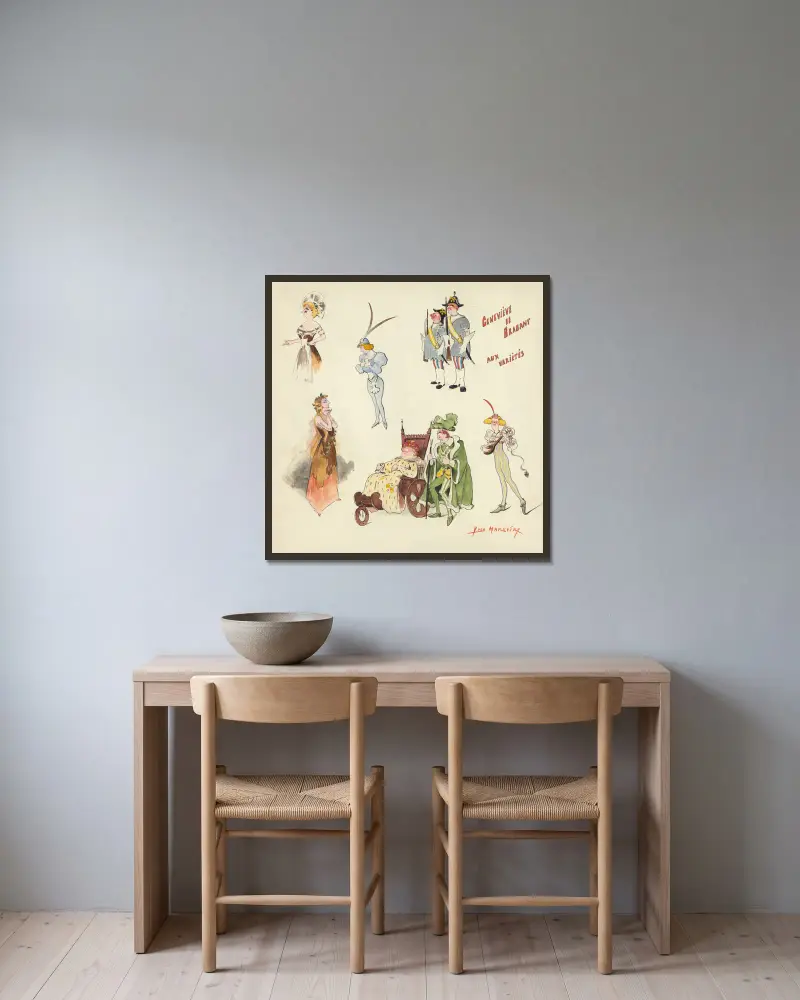 „Geneviève de Brabant“ von Hector Crémieux und Étienne Tréfeu von Yves Marevéry gerahmt an einer Wand