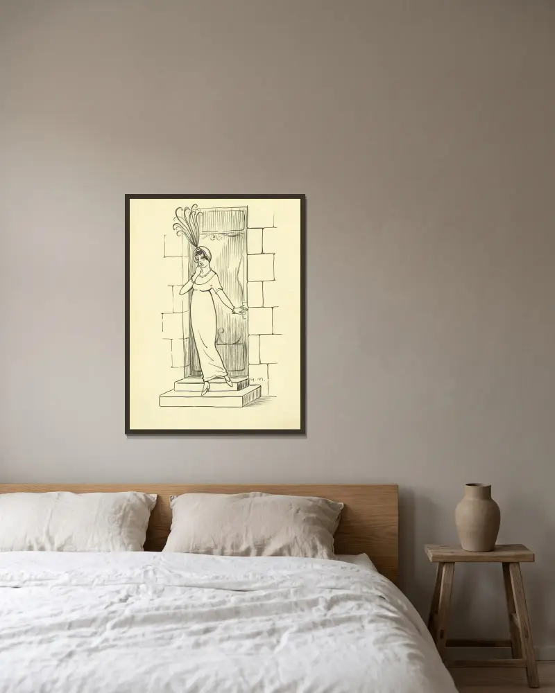 La revue de l’art et de la mode av Yves Marevéry inramad på en vägg