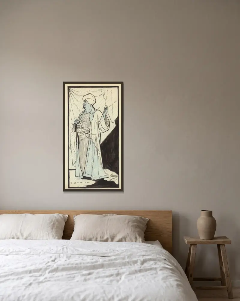 Lucien Guitry i 'Kismet' av Edward Knoblauch av Yves Marevéry inramad på en vägg