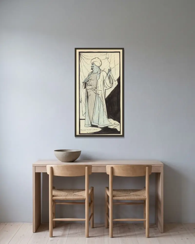 Lucien Guitry i 'Kismet' av Edward Knoblauch av Yves Marevéry inramad på en vägg