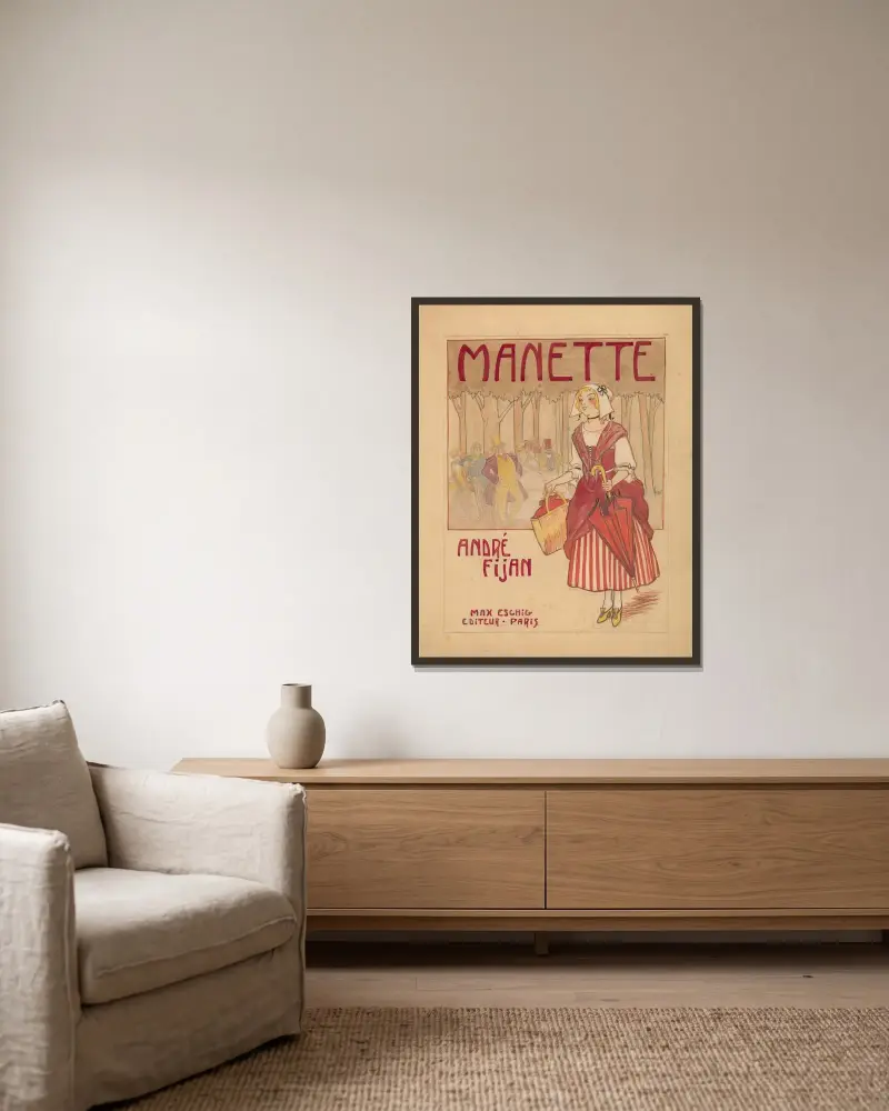 Manette de André Fijan, 1913 – Nr. 1 von Yves Marevéry gerahmt an einer Wand