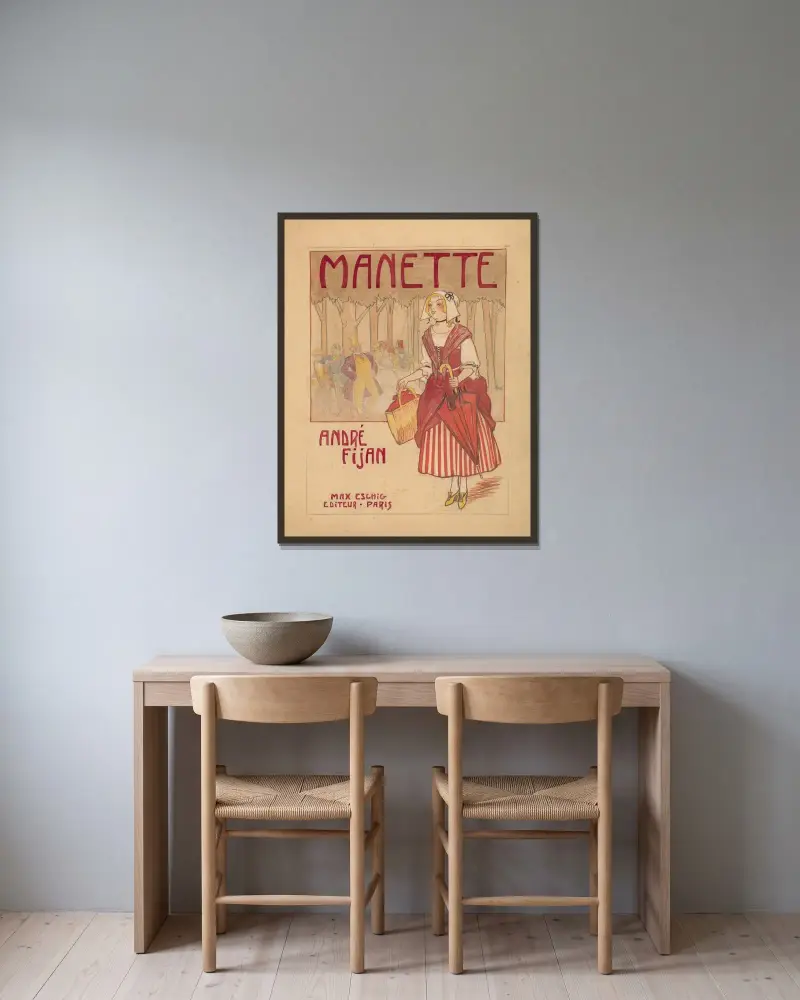 Manette de André Fijan, 1913 – Nr. 1 von Yves Marevéry gerahmt an einer Wand