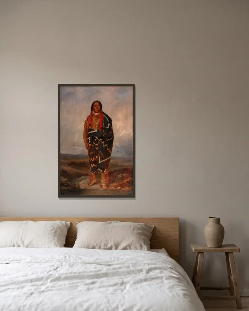 Apache-Indianer von Antonio Zeno Shindler gerahmt an einer Wand