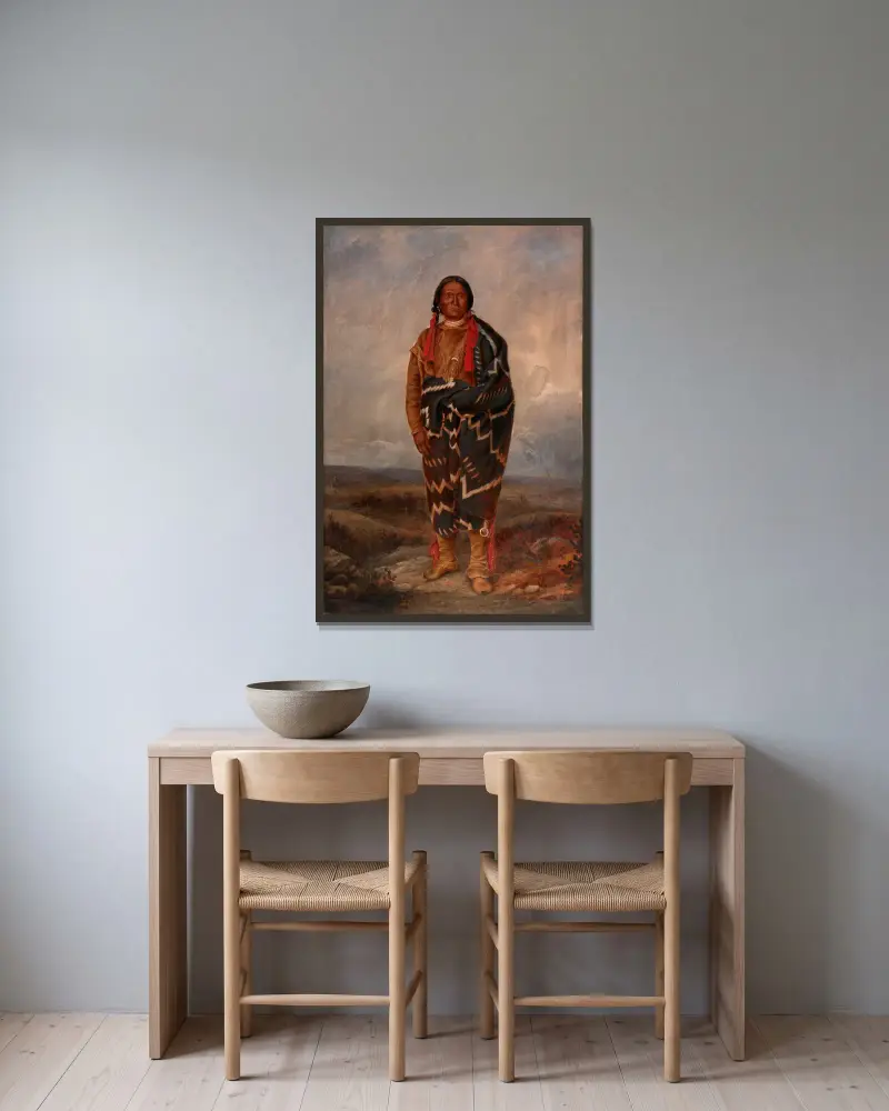 Apache-Indianer von Antonio Zeno Shindler gerahmt an einer Wand