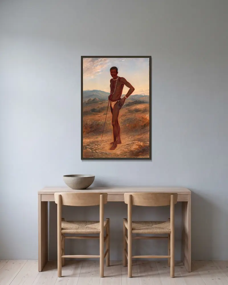 Kaffir Man von Antonio Zeno Shindler gerahmt an einer Wand