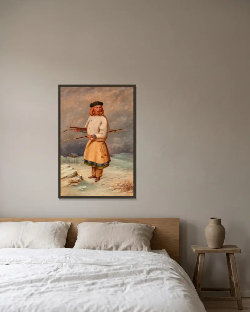 Litauischer Mann von Antonio Zeno Shindler gerahmt an einer Wand