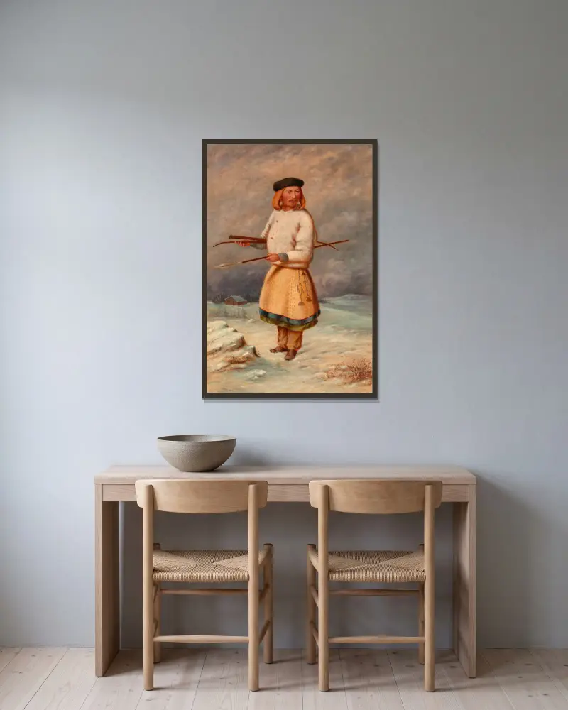 Litauischer Mann von Antonio Zeno Shindler gerahmt an einer Wand