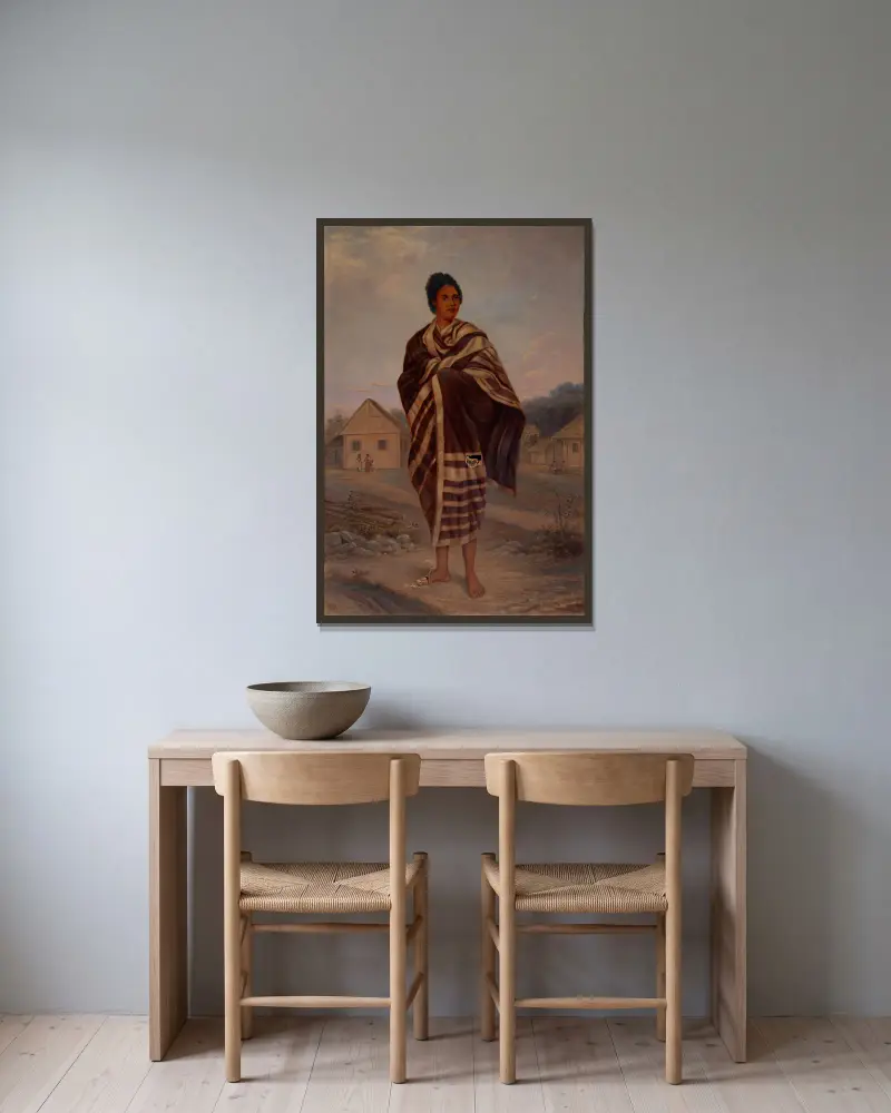Malagasy Woman av Antonio Zeno Shindler inramad på en vägg
