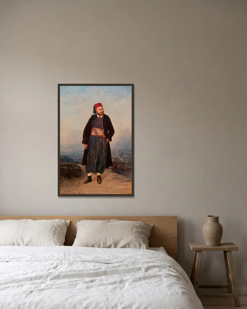 Modern egyptier av Antonio Zeno Shindler inramad på en vägg