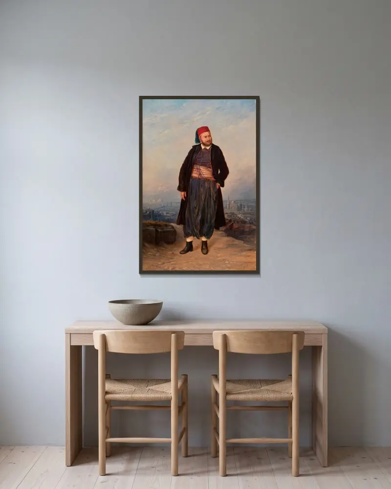 Modern egyptier av Antonio Zeno Shindler inramad på en vägg