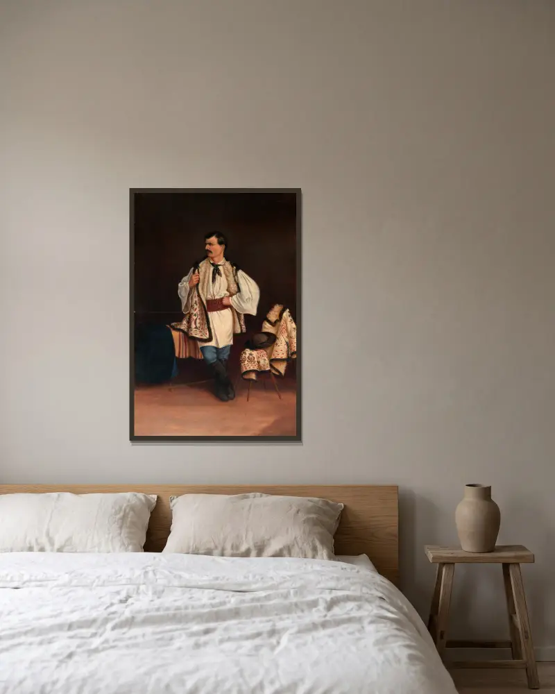 Modern Greek av Antonio Zeno Shindler inramad på en vägg