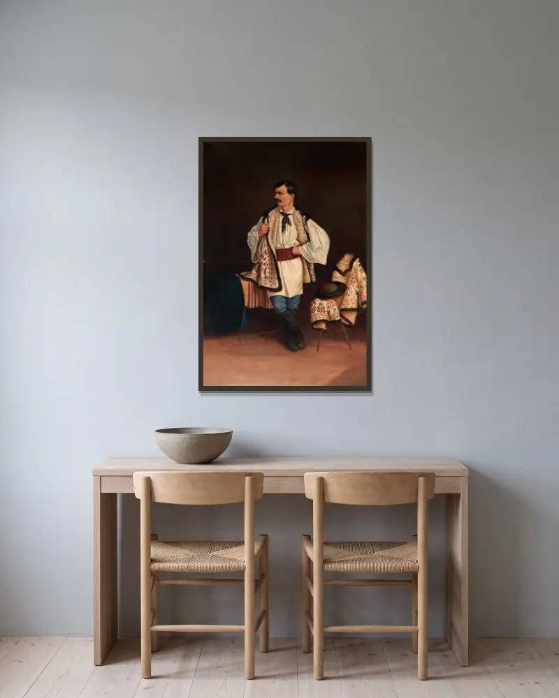 Modern Greek av Antonio Zeno Shindler inramad på en vägg