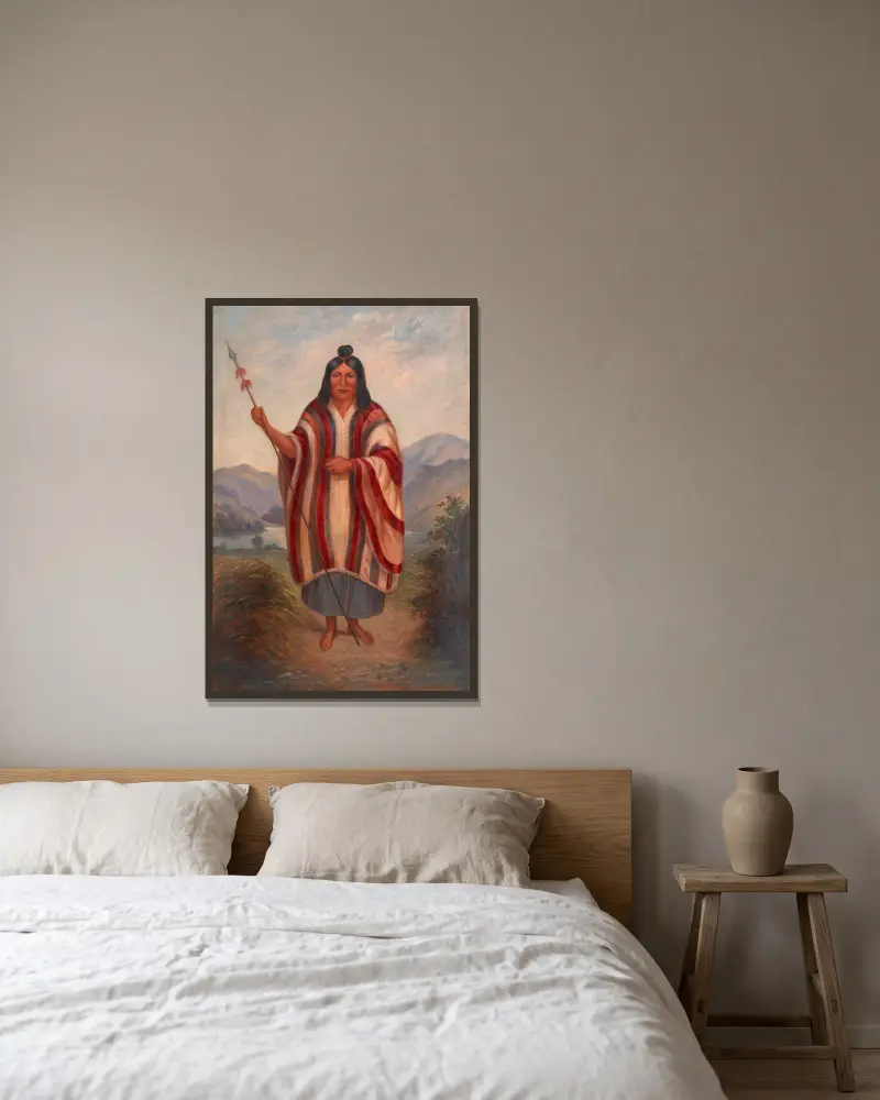 Peruanischer Indianer von Antonio Zeno Shindler gerahmt an einer Wand