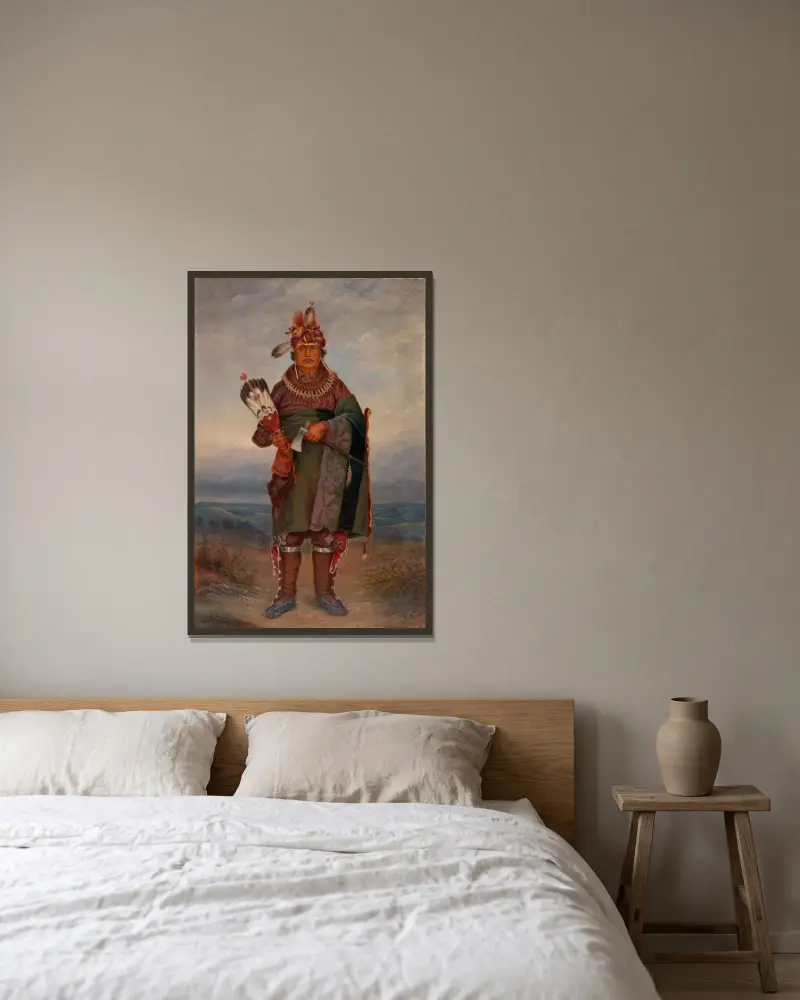 Sac and Fox Indian av Antonio Zeno Shindler inramad på en vägg