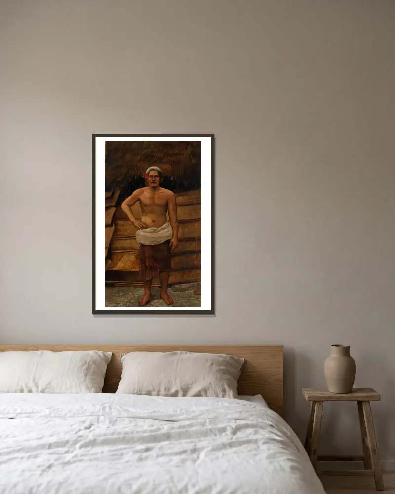 Samoanischer Mann von Antonio Zeno Shindler gerahmt an einer Wand