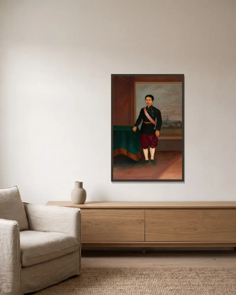 Siamesischer Mann von Antonio Zeno Shindler gerahmt an einer Wand