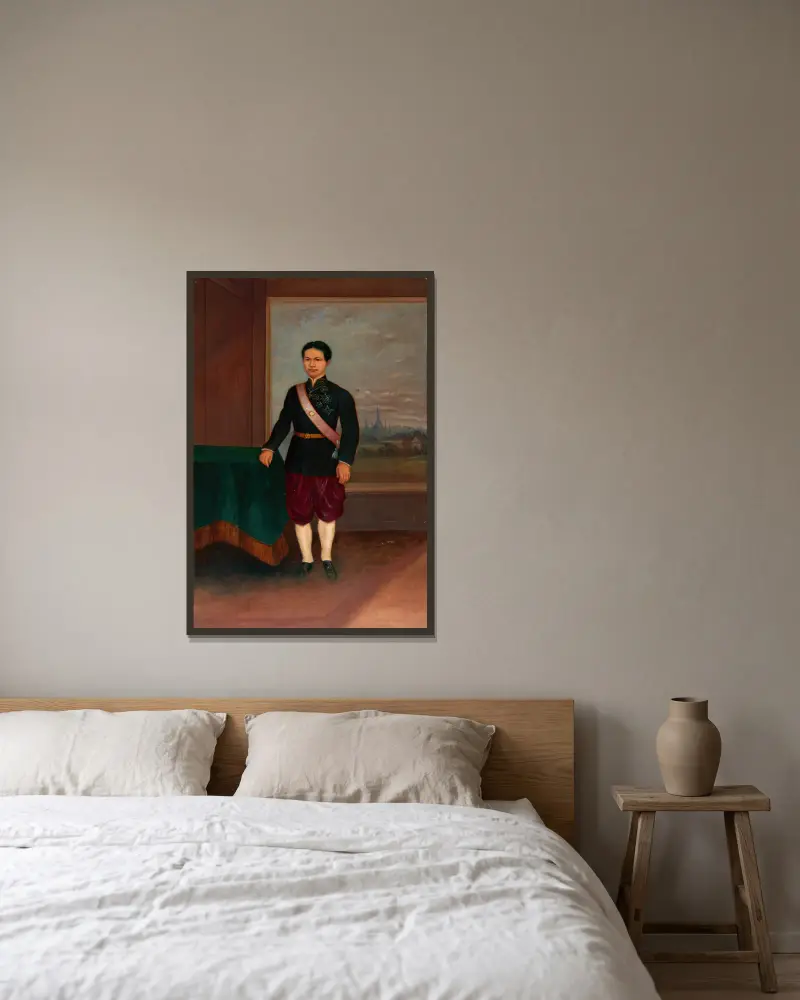 Siamesischer Mann von Antonio Zeno Shindler gerahmt an einer Wand