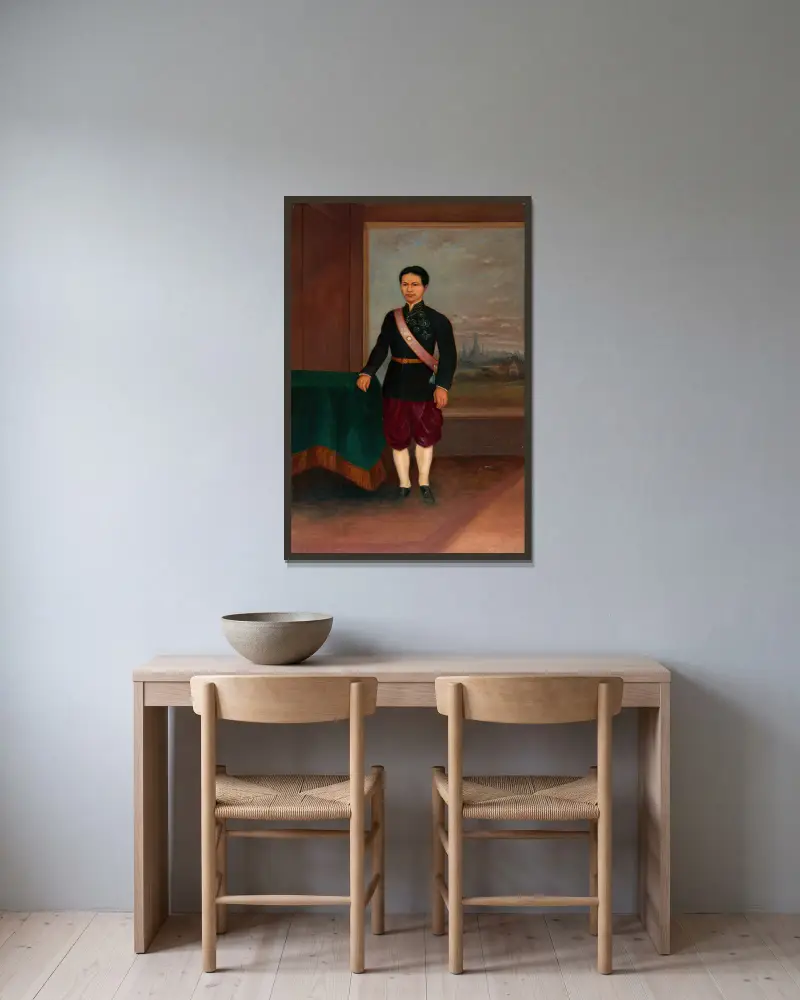Siamesischer Mann von Antonio Zeno Shindler gerahmt an einer Wand