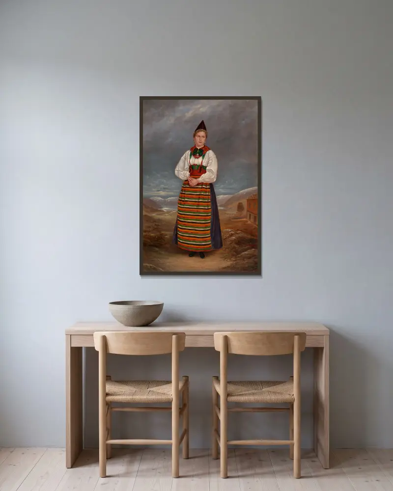 Swedish Lady av Antonio Zeno Shindler inramad på en vägg