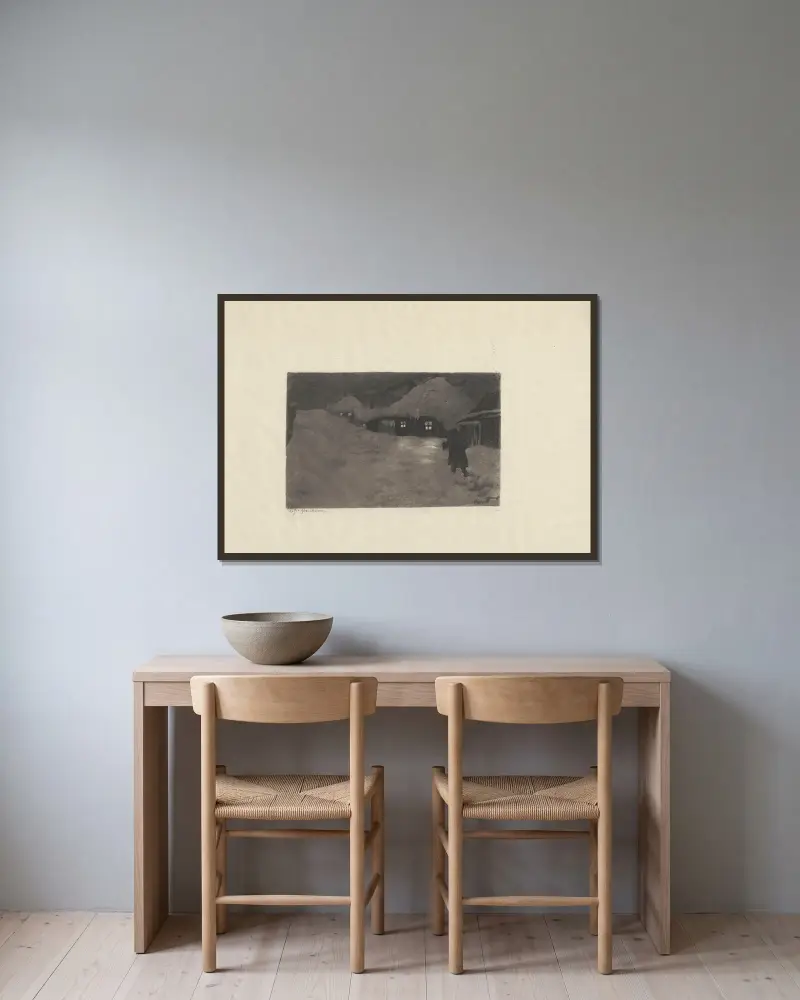 Winterabend von Zofia Stankiewicz gerahmt an einer Wand
